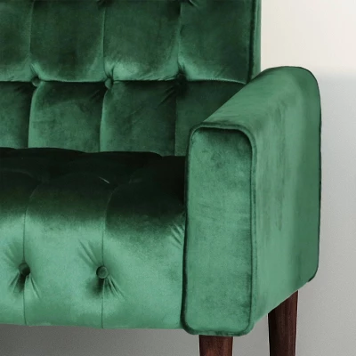 Hertford Tufted Velvet Sofa Emerald - Christopher Knight Home - Image 3