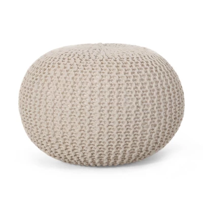 Abena Modern Knitted Cotton Round Pouf - Christopher Knight Home - Image 10
