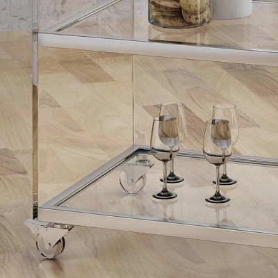 Yves Acrylic Bar Trolley Clear - Christopher Knight Home - Image 2