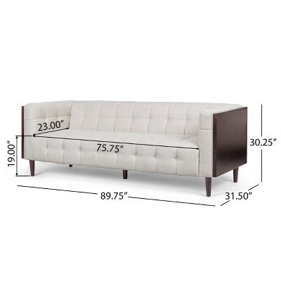 Mclarnan Contemporary Tufted 3 Seater Sofa - Christopher Knight Home - Image 8