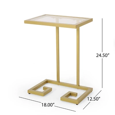 Hickson Modern Glam C Shaped End Table Gold - Christopher Knight Home - Image 9