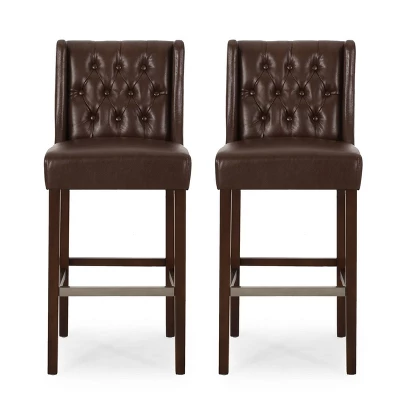 Set Of 2 Bayliss Contemporary Wingback Barstools - Christopher Knight Home - Image 7