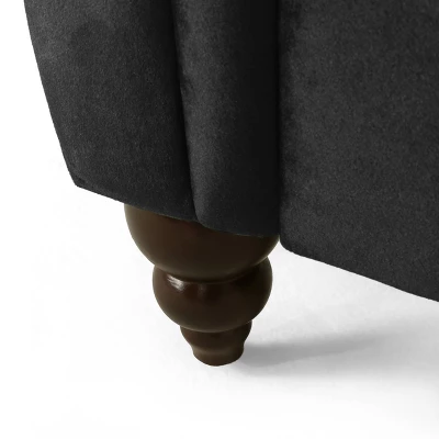 Houck Modern Glam Tufted Velvet Tete-A-Tete Chaise Lounge With Accent Pillows - Christopher Knight Home - Image 2