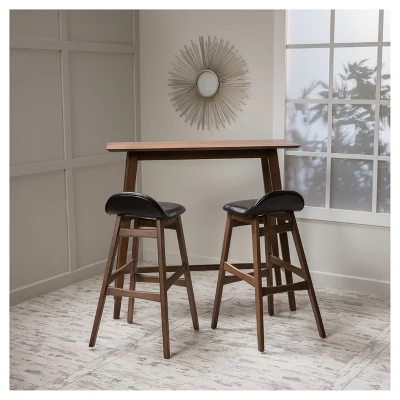 3pc Moria 42" Bar Height Dining Set Natural Walnut - Christopher Knight Home