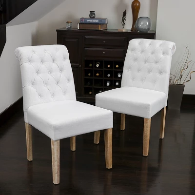 2ct Dinah Roll Top Fabric Dining Chair Set - Christopher Knight Home - Image 3
