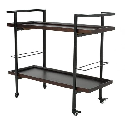 Gerard Industrial Wooden Bar Cart - Christopher Knight Home - Image 9