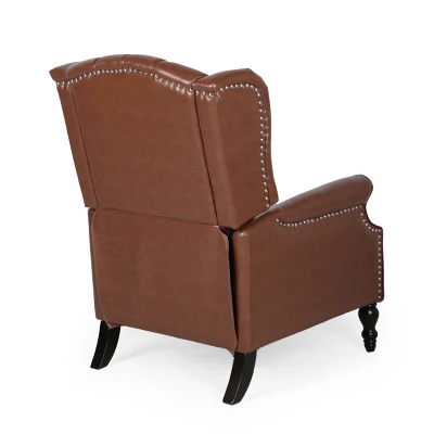 Walter Contemporary Tufted Recliner Cognac Brown/Dark Brown - Christopher Knight Home - Image 3