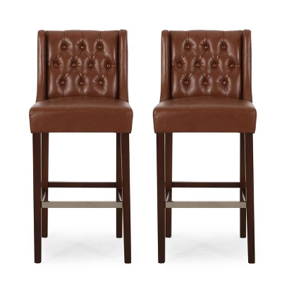 Set Of 2 Bayliss Contemporary Wingback Barstools - Christopher Knight Home - Image 6