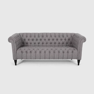 Barneyville Traditional Chesterfield Sofa Gray - Christopher Knight Home - Image 4
