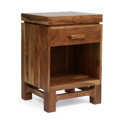 Wadley Boho Handcrafted Acacia Wood Nightstand Natural - Christopher Knight Home - Image 3