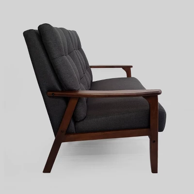 Duluth Mid Century Tufted Loveseat Black - Christopher Knight Home - Image 3