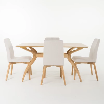 5pc 60" Orrin Curved Leg Dining Set - Christopher Knight Home - Image 5