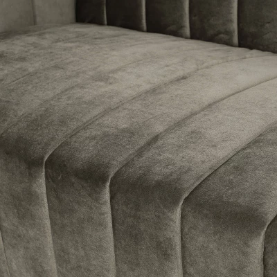 Weymouth Contemporary Channel Stitch Velvet Settee Gray - Christopher Knight Home - Image 3