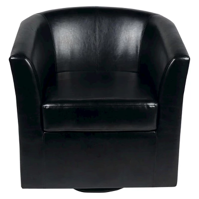 Daymian Faux Leather Swivel Club Chair - Christopher Knight Home - Image 6