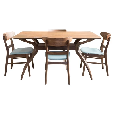 5pc 60" Idalia Mid-Century Modern Dining Set - Christopher Knight Home - Image 6