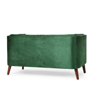 Holasek Contemporary Velvet Upholstered Tufted Loveseat - Christopher Knight Home - Image 2
