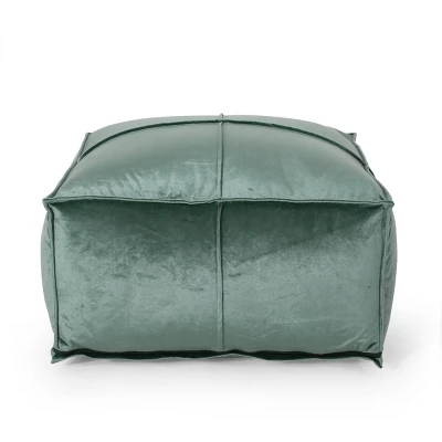 Nakisha Modern Glam Velvet Square Bean Bag Ottoman - Christopher Knight Home - Image 7