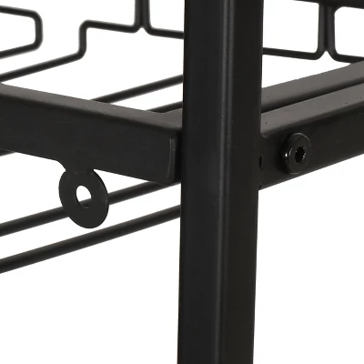 Boster Boho Industrial 21 Bottle Floor Wine Rack With Storage Natural/Black - Christopher Knight Home - Image 9