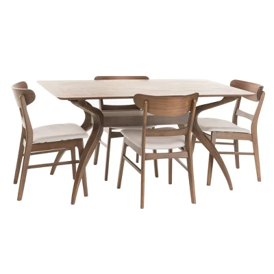 5pc 60" Idalia Mid-Century Modern Dining Set - Christopher Knight Home - Image 5