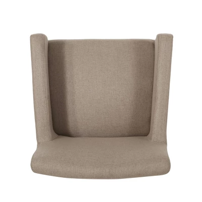 Mcclure Contemporary Upholstered Armchair Taupe/Espresso - Christopher Knight Home - Image 4