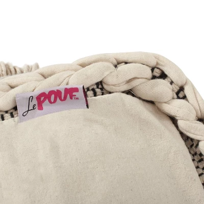 Hawley Handcrafted Boho Fabric Cube Pouf With Tassels Ivory - Christopher Knight Home - Image 9