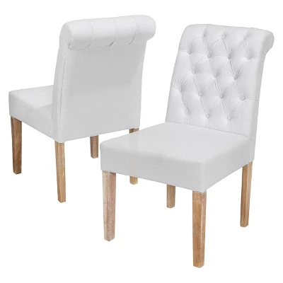 2ct Dinah Roll Top Fabric Dining Chair Set - Christopher Knight Home - Image 4