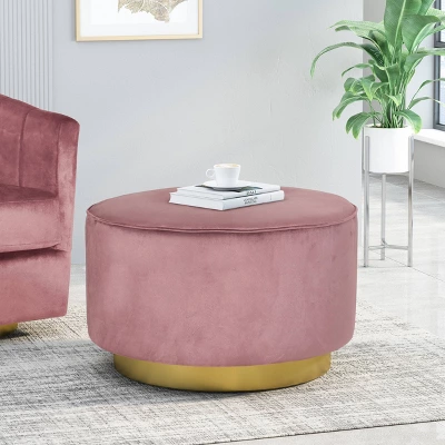 Croton Modern Glam Velvet Swivel Ottoman - Christopher Knight Home