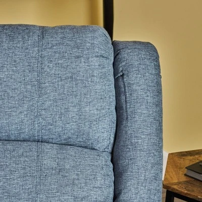 Kearney Traditional Glider Recliner With Pillow Top Arms Navy Blue Tweed - Christopher Knight Home - Image 4