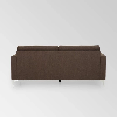 Portwall Contemporary Tufted Sofa Brown - Christopher Knight Home - Image 2