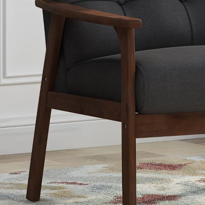 Set Of 2 Duluth Mid-Century Armchairs Black - Christopher Knight Home - Image 4