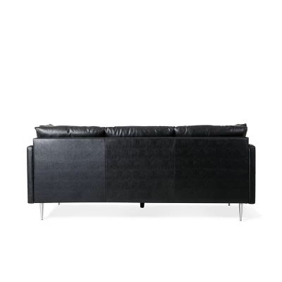 Brockbank Modern Faux Leather 3 Seater Sofa With Pillows - Christopher Knight Home - Image 6