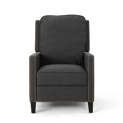 Cecelia Traditional Press-Back Recliner Dark Gray - Christopher Knight Home