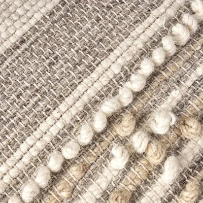 Bonita Large Contemporary Wool And Cotton Pouf Ottoman White/Beige - Christopher Knight Home - Image 3