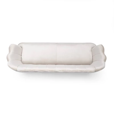 Reitz Modern Glam Velvet Channel Stitch 3 Seater Shell Sofa - Christopher Knight Home - Image 5