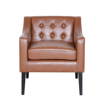 Deanna Contemporary Faux Leather Tufted Accent Chair - Christopher Knight Home - Image 9