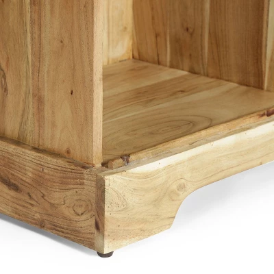 Laymon Modern Industrial Handcrafted Acacia Wood Live Edge Cabinet With Sliding Door Natural/Black - Christopher Knight Home - Image 6