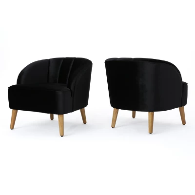 Set Of 2 Amaia Modern New Velvet Club Chair - Christopher Knight Home - Image 4