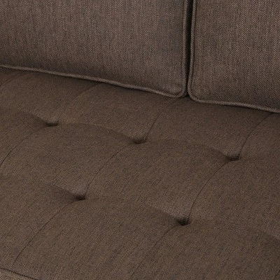 Portwall Contemporary Tufted Sofa Brown - Christopher Knight Home - Image 4