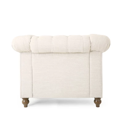 Voll Chesterfield Tufted Fabric Club Chair With Nailhead Trim - Christopher Knight Home - Image 5