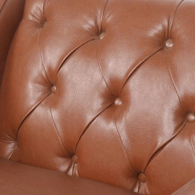 Furman Contemporary Tufted Club Chair Cognac - Christopher Knight Home - Image 8