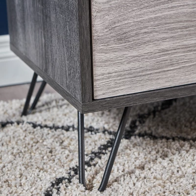 Isadora 71" Mid Century TV Stand For TVs Up To 74" Sonoma Gray/Black - Christopher Knight Home - Image 5