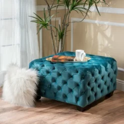 Piper Tufted Square Ottoman Bench - Christopher Knight Home