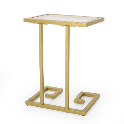 Hickson Modern Glam C Shaped End Table Gold - Christopher Knight Home - Image 2