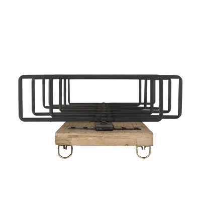 Toston Modern Industrial 8 Bottle Wall Mounted Wine Rack Natural/Black - Christopher Knight Home - Image 4