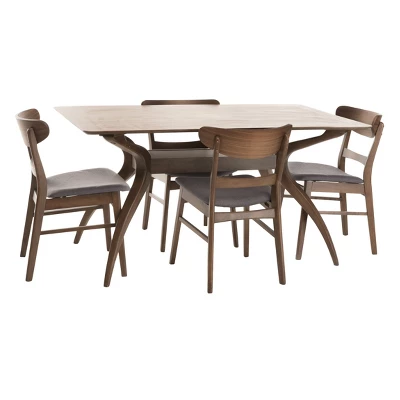 5pc 60" Idalia Mid-Century Modern Dining Set - Christopher Knight Home - Image 4