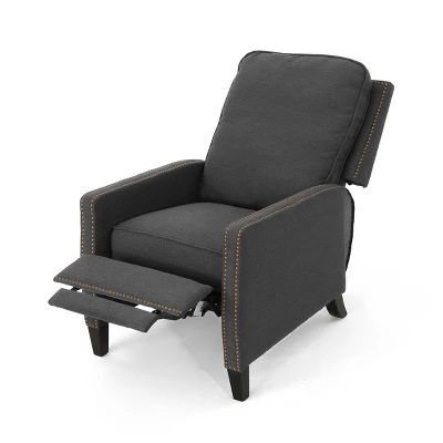 Cecelia Traditional Press-Back Recliner Dark Gray - Christopher Knight Home - Image 3