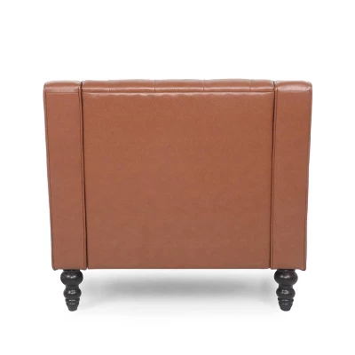 Furman Contemporary Tufted Club Chair Cognac - Christopher Knight Home - Image 5