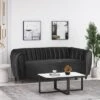 Richland Modern Glam Velvet Channel Stitch 3 Seater Sofa - Christopher Knight Home