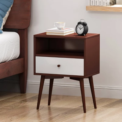Burnett Mid Century Modern Side Table Brown - Christopher Knight Home - Image 2