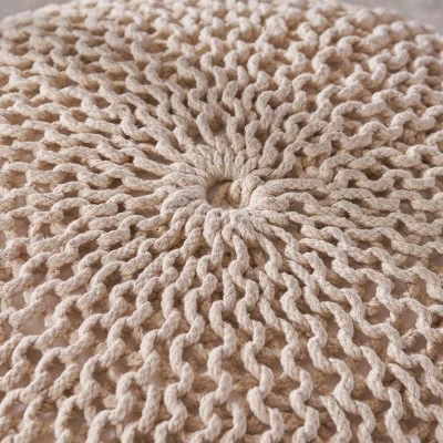 Anouk Knitted Cotton Pouf - Christopher Knight Home - Image 2